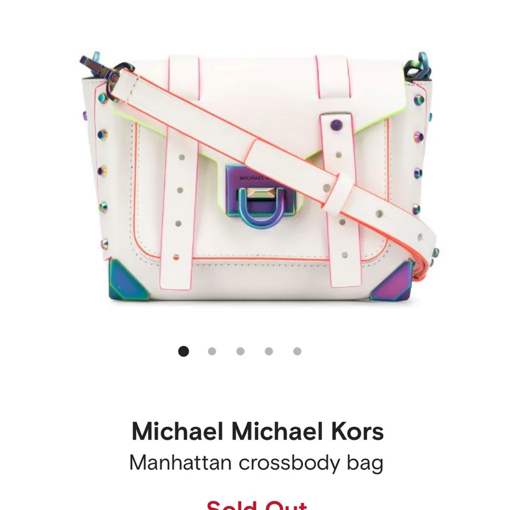 MICHAEL KORS Manhattan Leather Crossbody bag neon